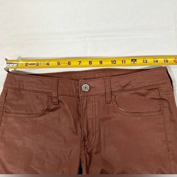 American Eagle Stretch Jegging  Chocolate Brown Skinny Jeans Neutral Boho - Picture 8 of 8